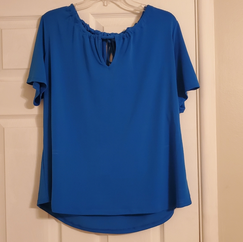 Worthington Blue Tie Back Top